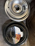 Mainstays Porcelain Coated Drip Bowl Set 4 Piece Black Silver For Cooktop. Fixed Price $8.00.