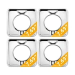 Silver Drip Pans SQUARE,SGP-400,BURNER Covers BN24 Replacement Chrome .... Fixed Price $24.21.