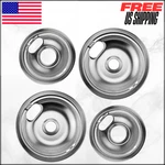 Chrome Stove Burner Drip Pan Set For Whirlpool Maytag Kenmore Range 2 6" & 8". Fixed Price $29.87.