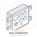 Midea 12156000019702 Control Panel FS45-18UR SJ-04. Fixed Price $35.46.