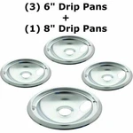 3 X 6" 1 8" Stove Burner Top Reflector Bowls Range Drip Pans Hotpoint 95-04. Fixed Price $35.90.