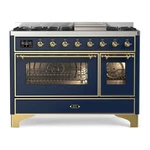 Ilve 48" Majestic Ii Dual Fuel Range Burner Griddle Midnight Blue Brass UM1. Fixed Price $10899.99.