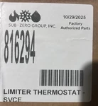 Wolf Range High Limit Thermostat Oem 816294 Replacement Part. Fixed Price $58.00.