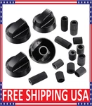 4PCS Universal Stove & Oven Control Knobs With 12 Adapters Replacement Set - Usa. Fixed Price $8.99.