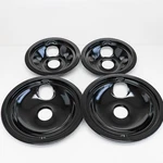Range Porcelain Black Drip Pans Bibs Bowls 4 Pk 2EA: WB31M20 WB31M19 For. Fixed Price $24.47.