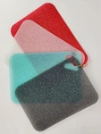 Lot Of 4 Plastic Flexible Cutting Boards Glitter Red, Clear, Aqua, Charcoal Used. Fixed Price $10.00.