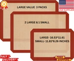 3 Pack Silicone Baking Nonstick Reusable Cookie Sheet Oven Set For Home. Fixed Price $15.99.