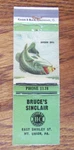 Bruce's Sinclair Gas Station Matchbook Cover: Mt. Union, Pa 1940S Matchcover B20. Fixed Price $5.98.