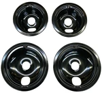 Black Porcelain Drip Tray, 4 Pack, For Ge, (2) 6" WB31M20, 8" WB31M19. Fixed Price $35.40.