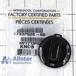Whirlpool Range Black Burner Control Knob WP7733P526-60. Fixed Price $30.66.