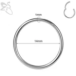 2X 18G 14MM Astm F136 Certified Implant Grade Titanium Clicker Hinged Ring Hoops. Fixed Price $14.00.