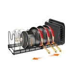 Pot And Pan Organizer Rack For Under-cabinet Storage Adjustable K... Fast Ship. Fixed Price $28.67.