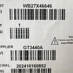 Ge WB27X46646 GT3440A Cooking Appliance Part Compatible With Model. Fixed Price $199.00.