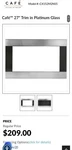 Caf - 27" Microwave Trim Kit Stainless Steel. Fixed Price $120.00.