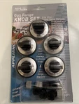 Aqua Plumb Gas Range Knob Set 5 Pc W/ Universal Insert Adapters Black Silver. Fixed Price $14.40.