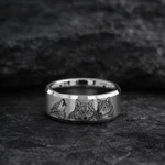 Engraved Wolf Pack Ring, Alpha Family Wedding Band, Howling Wolves 8MM. Fixed Price $138.74.