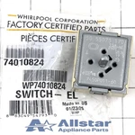 Whirlpool Range Surface Element Switch WP74010824. Fixed Price $86.99.