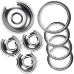 WB32X10013 WB32X10012 Chrome Stove Burner Drip Pan Set 4-PACK Fits Ge Hotpoint. Fixed Price $27.30.