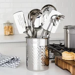 Viking 9-PIECE Stainless Steel Kitchen Cooking Utensil Set With Hammered Holder. Fixed Price $171.98.
