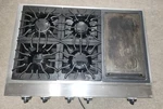 Jenn-air Stainless Steel Gas Bay Cooktop CCGP2720P Tested With Griddle 36 Inch. Fixed Price $1499.00.