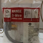 Ge 3-WIRE Power Cord 4 Ft Ring Terminals Right-angle Plug For Electric Cooktop. Fixed Price $20.00.