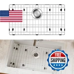 Dpzm 26-1/8 X 14-1/8 Stainless Steel Kitchen Sink Grid Protector W/ Rear Drain. Fixed Price $65.51.