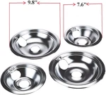 Ge Hotpoint Chrome Stove Drip Pans Electric Burner Covers 4 Top Replacement Set. Fixed Price $33.45.