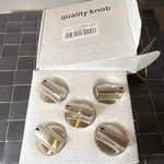 Set Of 5 Silver Glossy Metal Stove Knobs Replacement For Cooking Appliances. Fixed Price $15.50.