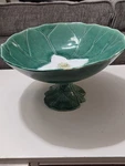 Antique Joseph Holdcroft Tall Majolica Footed Lotus Bowl Compote Rare. Fixed Price $345.00.