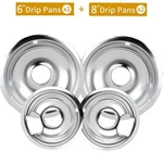 4 Pack Electric Stove Burner Drip Pan Bowl Set 6" & 8" Fits Most Ranges. Fixed Price $16.94.