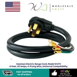 Eastman Electric Range Cord, Model 61273 Feet, 40 Amps, 4-PRONG Wire Universal. Fixed Price $34.99.