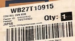 WB27T10915 Ge Oven Control Assembly. Fixed Price $160.00.