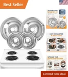 Electric Stove Drip Pans Set Of 4 2 X 6-INCH & 8-INCH Replacement D.... Fixed Price $34.10.