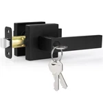 Estmoon Entry Door Handle, Black Knob With Lock 1 Pack, Matte. Fixed Price $30.38.