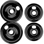 Burner Drip Pans Large 8'' WB31M20 Small 6'' 2X6.2IN&2X8.3IN, Black. Fixed Price $28.99.