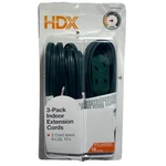 Hdx Indoor Extension Cords Of 6FT(2), 12FT Polarized 13AMP New. Fixed Price $7.00.