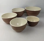 Studio Art Pottery Bowls Set Of Nesting Mixing Speckled 5" 9". Fixed Price $90.31.