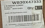 WB30X47333 Range Radiant Surface Element Open Box Lightly Used Oem. Fixed Price $59.58.