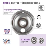 Range Kleen 179802XCD5 Style Heavy Duty Chrome Drip Bowls, Piece. Fixed Price $11.96.