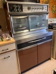 Vtg Mcm Retro Frigidaire Flair Double Wall Oven Cooktop Range 40 W/ Exhaust Fan. Fixed Price $1800.00.