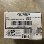 WB27X30386 Ge Monogram Power Board Oem New. Fixed Price $40.00.
