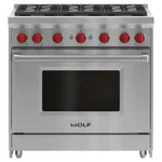 Wolf 36" Gas Range Open Box Special GR366. Fixed Price $8175.00.