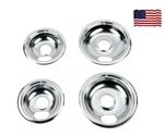 Drip Pans Reflector Bowl 4PC Set 6 And 8 Frigidaire Whirlpool Stove Range Chrome. Fixed Price $20.95.