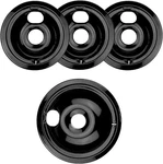 4 Pack Black Porcelain Burner Drip Pan By Replacement For Ge Hot-point Rang.... Fixed Price $25.39.