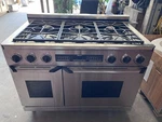 Used 48"W Ss Dacor Gas Dual Fuel Range 6 Burners #ERSD48S03/LP Good Condition. Fixed Price $2424.99.
