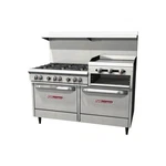 Southbend S60DD-2RR 60" Gas Restaurant Range W/ (6) Open Burners, 24" Raised .... Fixed Price $5780.00.