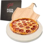 Pizza Stone Circular For Oven Baking & Bbq Grilling With Free Wood. Fixed Price $94.77.