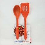 Art & Cook Silicone Slotted Turner Solid Spoon, Set Of 2 Utensils, Orange. Fixed Price $13.95.