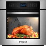 Empava 24" Electric Convection Single Wall Oven 10 Cooking Functions Deluxe 360. Fixed Price $1000.99.