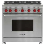 Wolf 36" Liquid Propane Range Open Box Special GR366LP. Fixed Price $8175.00.